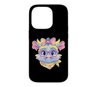 Custodia per iPhone 14 Pro Simpatico Blue Dragon Fantasy Ritratto Grafico Rosa Occhiali Bow