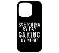 Custodia per iPhone 14 Pro Sketching By Day Gaming By Night Digital Artist Gamer Art