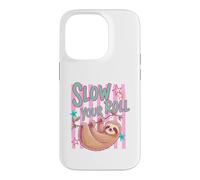 Custodia per iPhone 14 Pro Slow Your Roll Bradipo Appeso Rilassante Animale