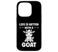 Custodia per iPhone 14 Pro Small Animals Goat quote life is better with a Goat