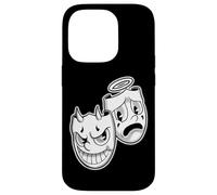 Custodia per iPhone 14 Pro Smile Now Cry Later Angelo Diavolo Felice Triste Vintage Cartone animato