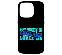 Custodia per iPhone 14 Pro Somebody in England Loves Me Modern Boho Vibe
