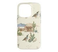 Custodia per iPhone 14 Pro Southwestern Ranch Bunny Uccello Cactus Paese Acquerello