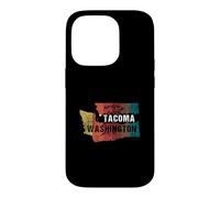 Custodia per iPhone 14 Pro Souvenir grafico originale con mappa dello stato di Tacoma Washington in stile retrò