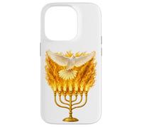Custodia per iPhone 14 Pro Spirito Santo Fuoco Menorah Shavuot Pentecoste