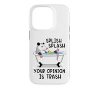 Custodia per iPhone 14 Pro Splish Splash La tua opinione è Trash Opossum Bath