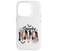 Custodia per iPhone 14 Pro Spooky Mama Leopard Print Ghost Halloween Design