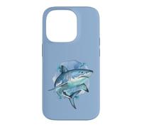 Custodia per iPhone 14 Pro Squalo feroce nei toni del blu
