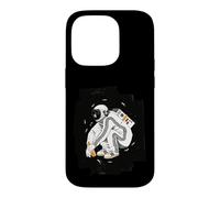 Custodia per iPhone 14 Pro Squatting Gopnik Slav with tracksuit in space T-shirt