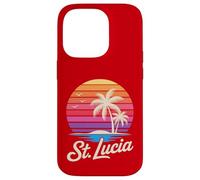 Custodia per iPhone 14 Pro St Lucia Caraibi Vacanza Retro anni '80 Tropicale
