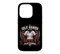 Custodia per iPhone 14 Pro Stemma da infermiera vintage «Idle Hands Are The Devil's Playthings»