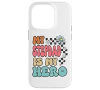 Custodia per iPhone 14 Pro Stepdad Hero Cute Retro Floral Fathers Day Appreciation