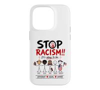 Custodia per iPhone 14 Pro Stop Racism It's Okay to Be Asian Black Arab Normal American