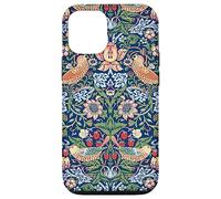 Custodia per iPhone 14 Pro Strawberry Thief William Morris Art Nouveau Pattern Blu