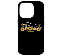 Custodia per iPhone 14 Pro Sunflower Keep Positive Butterflies Quotes Butterfly