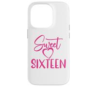 Custodia per iPhone 14 Pro Sweet Sixteen For Girls, rosa 16 anni, 16° compleanno