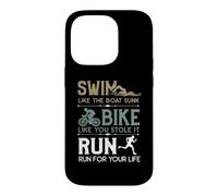 Custodia per iPhone 14 Pro Swim Bike Run Cooles - Bicicletta da triathlon