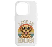 Custodia per iPhone 14 Pro T-shirt per cani vintage Golden Retriever Life Is Golden