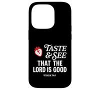 Custodia per iPhone 14 Pro Taste And See That Lord is Good Psalm 34:8 Christian Verse