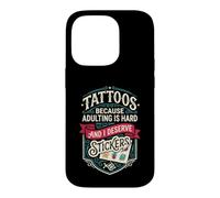 Custodia per iPhone 14 Pro tattoos because adulting is hard and i deserve stickers