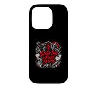 Custodia per iPhone 14 Pro Tatuaggio Saga Ink Rune Viking Norse Ravens Skull