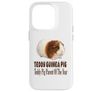 Custodia per iPhone 14 Pro Teddy Guinea Pig Genitore dell'anno, grazioso design Cavy
