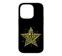 Custodia per iPhone 14 Pro Termini di Natale in forma di stella nuvola parola