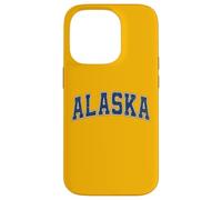 Custodia per iPhone 14 Pro Testo retrò stile vintage blu Alaska