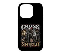 Custodia per iPhone 14 Pro The Cross Is My Shield Christian Warrior Design Armor of God