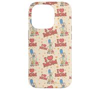 Custodia per iPhone 14 Pro The Simpsons I Love Mom Pattern Mother’s Day Birthday Gift