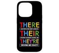 Custodia per iPhone 14 Pro There They're English Grammar Tees - Divertenti magliette umoristiche