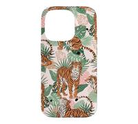 Custodia per iPhone 14 Pro Tiger in Tropical Palms Safari Theme