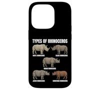 Custodia per iPhone 14 Pro Tipi di specie di rinoceronte Tabella educativa Amante della fauna selvatica