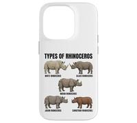 Custodia per iPhone 14 Pro Tipi di specie di rinoceronte Tabella educativa Amante della fauna selvatica