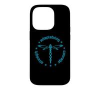 Custodia per iPhone 14 Pro Totem degli attributi tribali della libellula Dashert blu