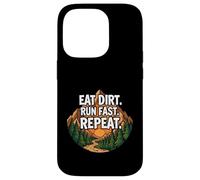 Custodia per iPhone 14 Pro Trail Running Mountain Runner Eat Dirt Run Fast Repeat