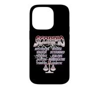 Custodia per iPhone 14 Pro Tratti dello Scorpione Zodiaco Astrologia Retro Citazione
