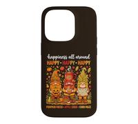 Custodia per iPhone 14 Pro Tre gnomi autunnali Zucca Patch Apple Sidro Mais Autunno