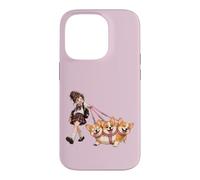 Custodia per iPhone 14 Pro Tre teste Corgi Mitologia Fantasy Carino San Valentino Cuori
