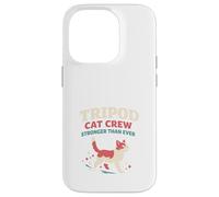 Custodia per iPhone 14 Pro Treppiede a tre zampe per gatti, con supporto a forma di cuore, resilienza