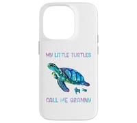 Custodia per iPhone 14 Pro Turtle Watercolor Sea Ocean My Turtles Call Me Granny