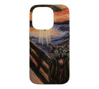 Custodia per iPhone 14 Pro UFO Alien Fun Urlando Cat Art Parodia