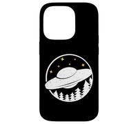 Custodia per iPhone 14 Pro UFO nella foresta - UFOlogia Alien Distressed Design