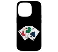 Custodia per iPhone 14 Pro Usura di stile del casinò del poker delle carte da gioco di quattro assi per il tee
