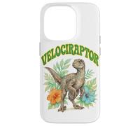 Custodia per iPhone 14 Pro Velociraptor Groovy Floreale Acquerello Boho Velociraptor