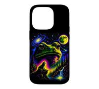Custodia per iPhone 14 Pro Vintage Frog Cosmic Moon Mistico Foresta Retro Design Art