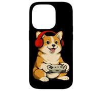 Custodia per iPhone 14 Pro Vintage Giapponese Corgi Cane Gamer Grafica Retro Giappone Anime