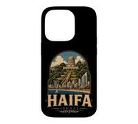 Custodia per iPhone 14 Pro Vintage Haifa Israele Viaggio Souvenir Landmark Gift