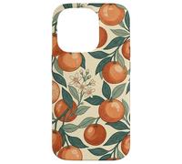 Custodia per iPhone 14 Pro Vintage Orange Fruit and Blossom Botanical Pattern