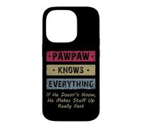 Custodia per iPhone 14 Pro Vintage Pawpaw Knows Everything Dad Father Father's Day